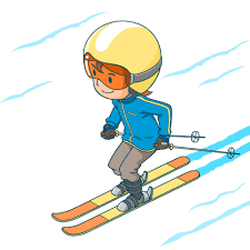 personaje de dibujos animados de chico lindo jugando al esquí. 4977509  Vector en Vecteezy